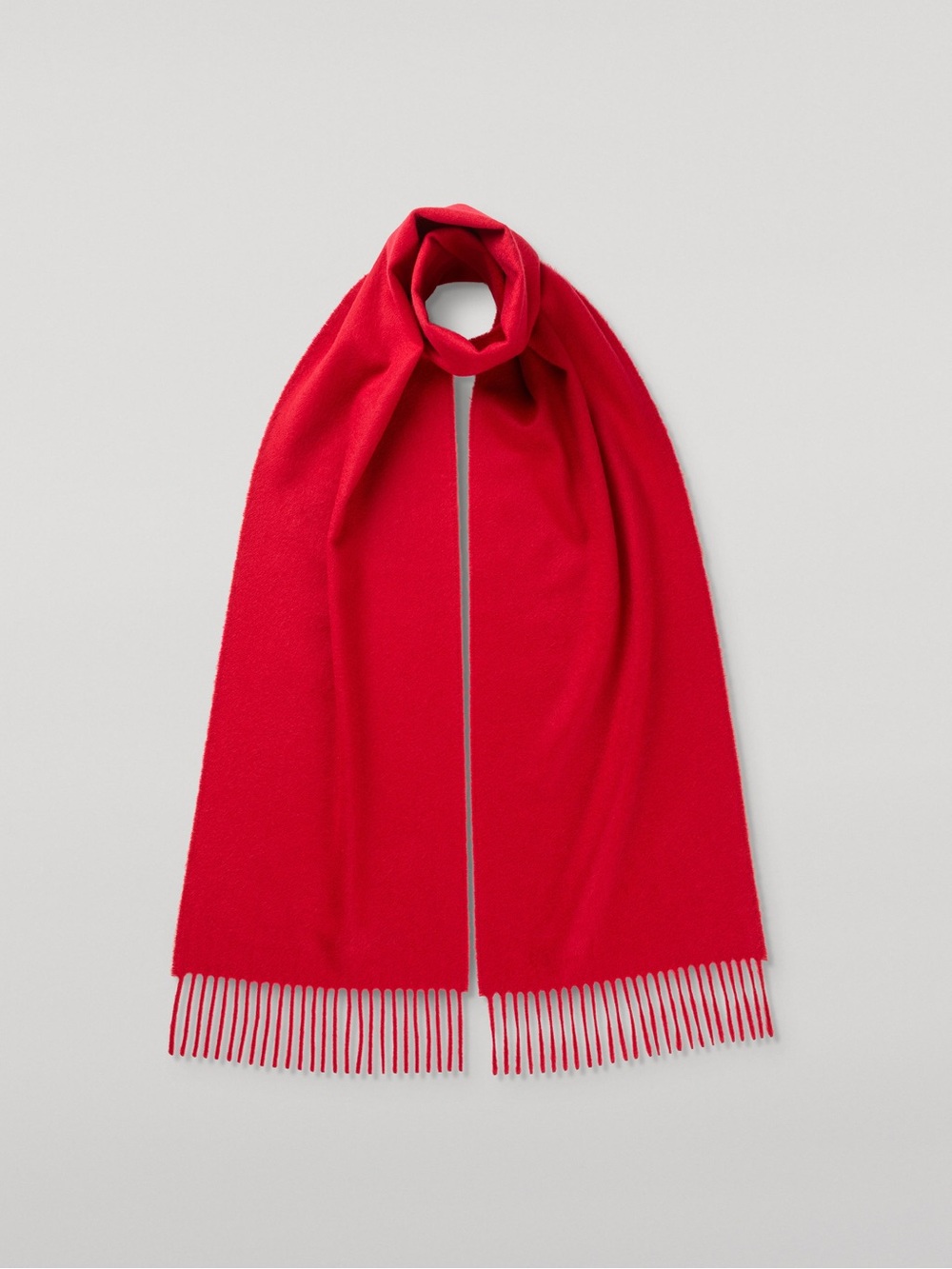 Johnstons of Elgin 100% Cashmere Scarf, Claret Red, Made in Scotland